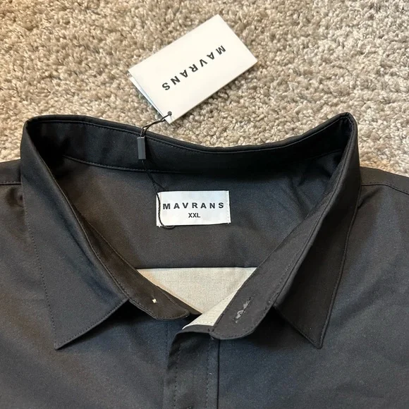 NWT Mavrans Men’s Black Leopard Game Weekend Short Sleeve Button Down Shirt - Picture 3 of 8